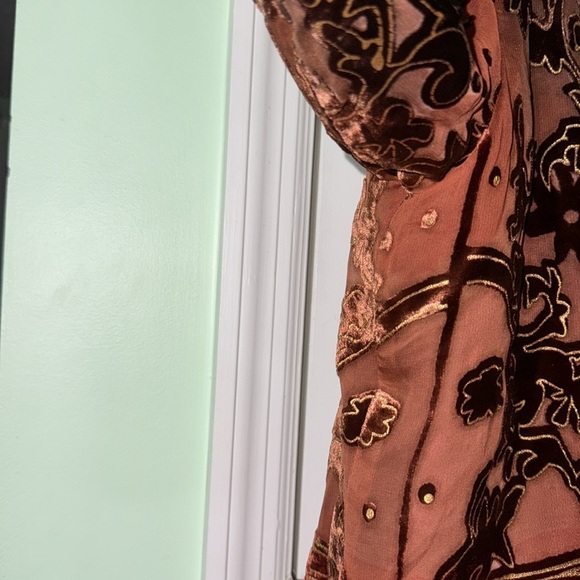 Ruby Cho Burnt Orange Vintage 70s/80s Silk Embellished Jacket Funky Fun Size XL - Picture 12 of 15